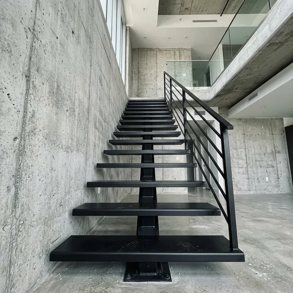 Industrial Steel Beam Floating Stairs