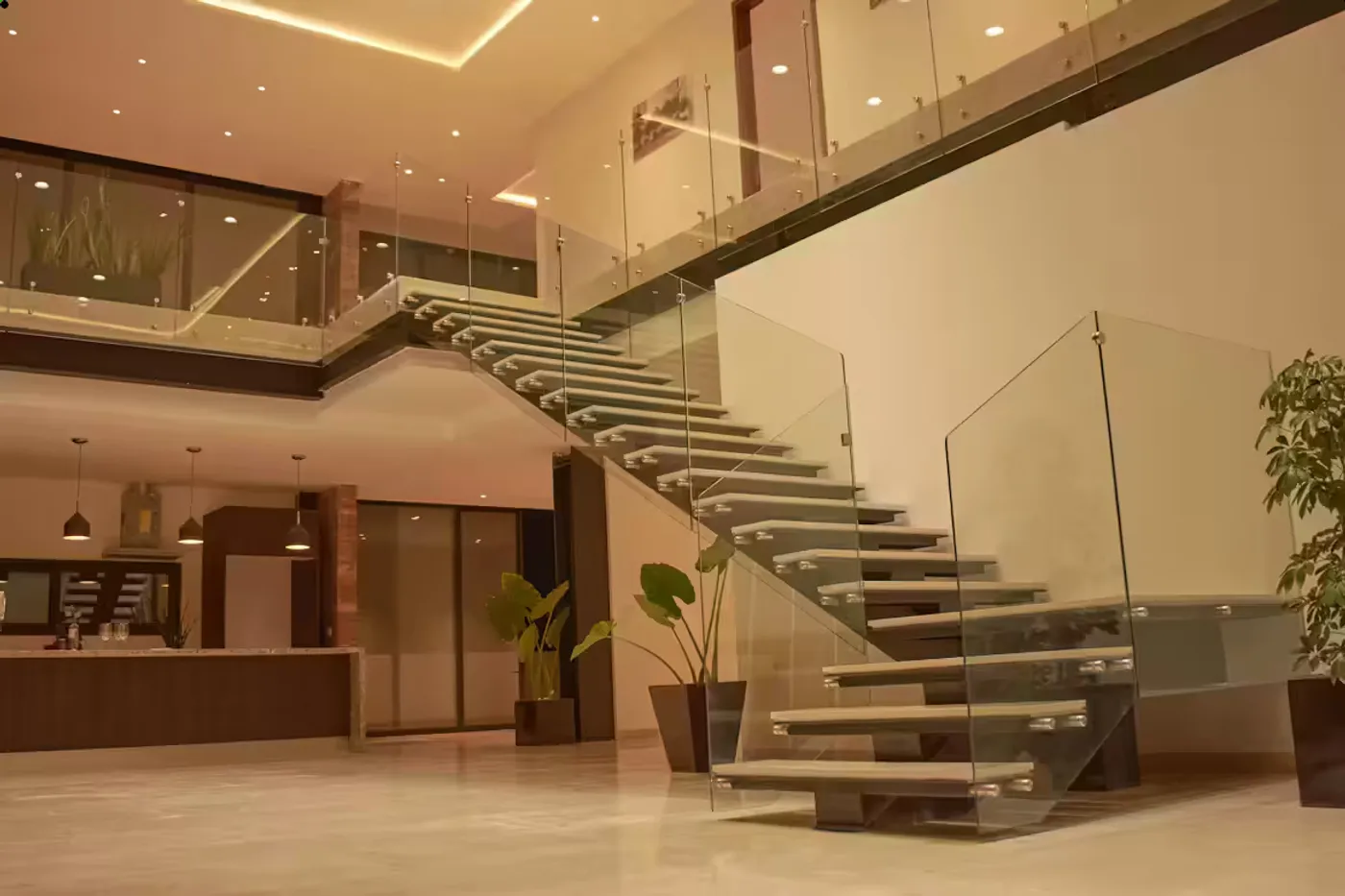 Premium Hardwood Floating Stair Customization in Palm Beach, FL